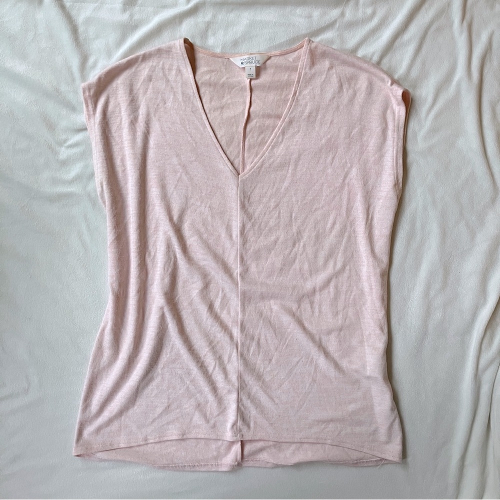 Market & Spruce pale pink lightweight top size Small